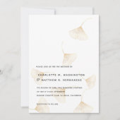 Falling Gold Ginkgo Leaves Fall Wedding Invitation (Front)