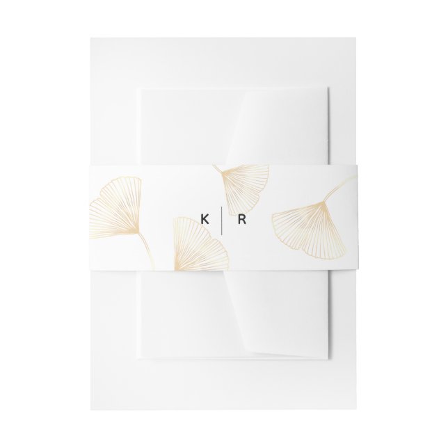 Falling Gold Ginkgo Leaves Wedding Belly Band (Front Example)