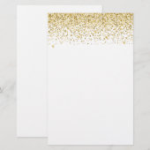 Falling Gold Glitter Confetti Stationery | Zazzle