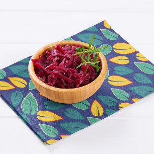 Falling Green and Yellow Leaves Pattern Cloth Placemat