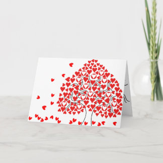 Falling Heart Tree Valentine's Card