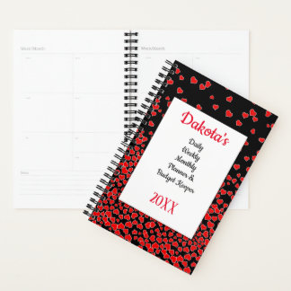 Falling Hearts Daily Budget Planner