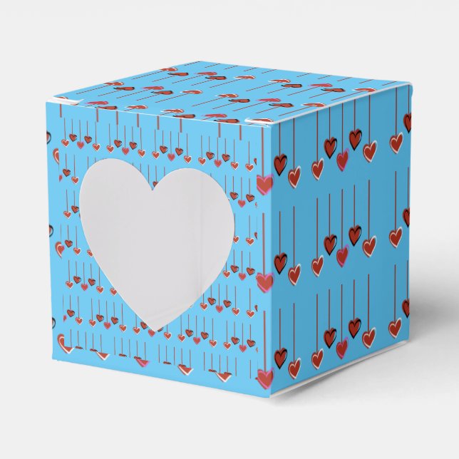 Falling Hearts Favor Boxes (Front Side)