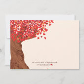 Falling Hearts Oak Tree Fall Bridal Shower Invitation (Back)