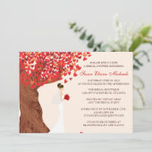 Falling Hearts Oak Tree Fall Bridal Shower Invitation (Standing Front)