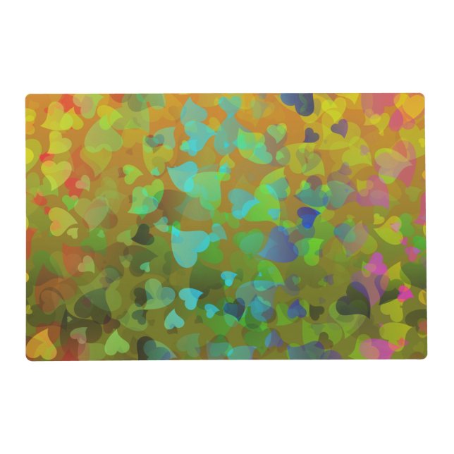 Falling Hearts Orange Placemat (Front)