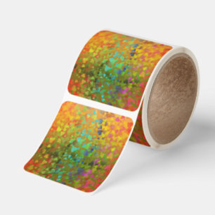 Falling Hearts Orange Square Sticker