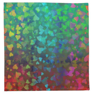 Falling Hearts Red and Green Cloth Napkin