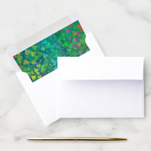 Falling Hearts Red and Green Envelope Liner