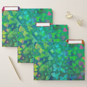 Falling Hearts Red and Green File Folder