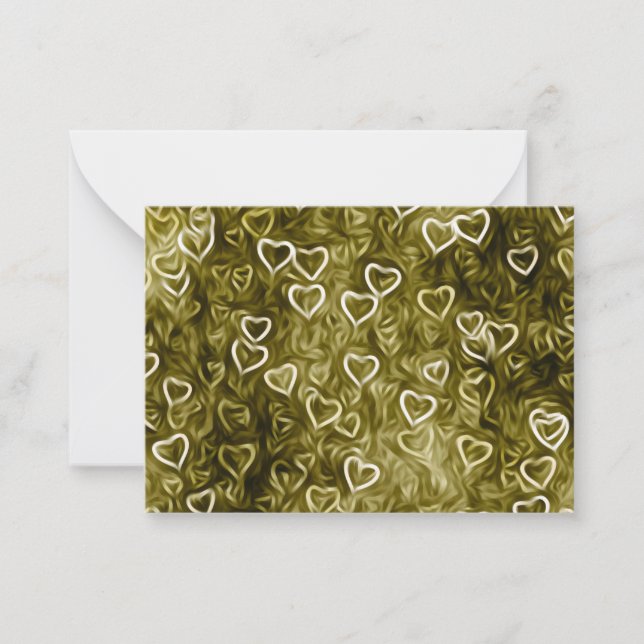 Falling Hearts - Yellow Note Card (Front)