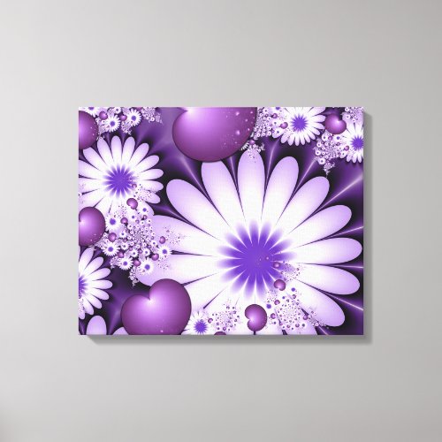 Falling in Love Abstract Flowers  Hearts Fractal Canvas Print