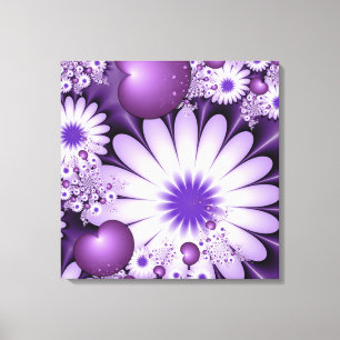 Falling in Love Abstract Flowers & Hearts Fractal Canvas Print
