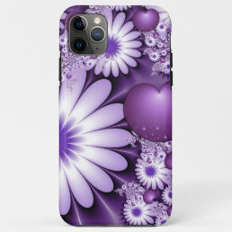 Falling in Love Abstract Flowers &amp; Hearts Fractal iPhone 11 Pro Max Case
