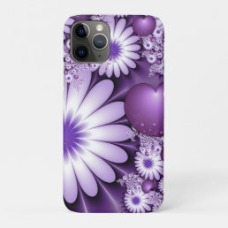 Falling in Love Abstract Flowers &amp; Hearts Fractal iPhone 11 Pro Case