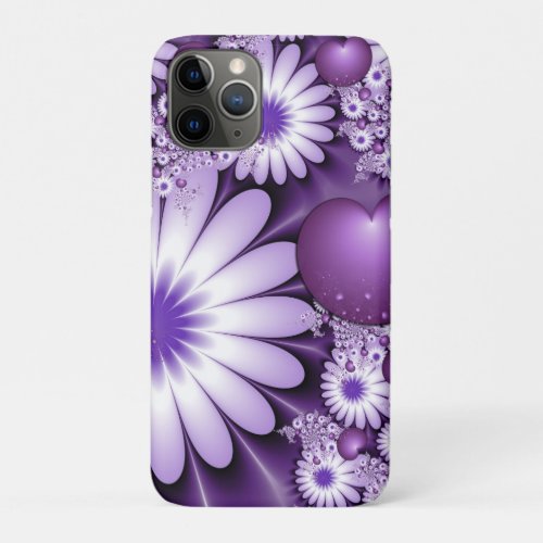 Falling in Love Abstract Flowers  Hearts Fractal iPhone 11 Pro Case