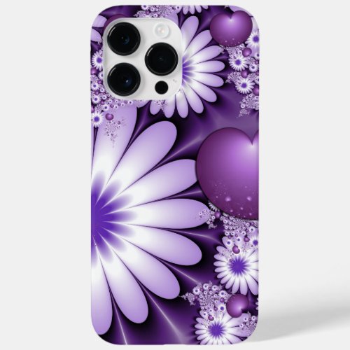 Falling in Love Abstract Flowers  Hearts Fractal Case_Mate iPhone 14 Pro Max Case