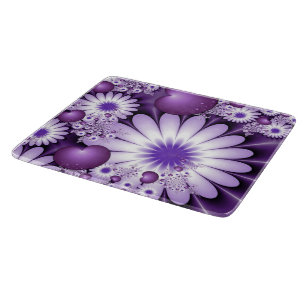 Falling in Love Abstract Flowers & Hearts Fractal Cutting Board