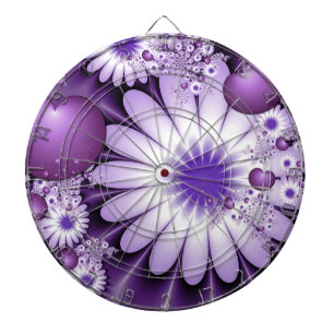 Falling in Love Abstract Flowers & Hearts Fractal Dartboard With Darts