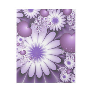 Falling in Love Abstract Flowers & Hearts Fractal Gallery Wrap