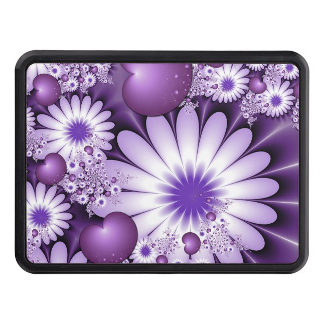 Falling in Love Abstract Flowers & Hearts Fractal Hitch Cover (Front)
