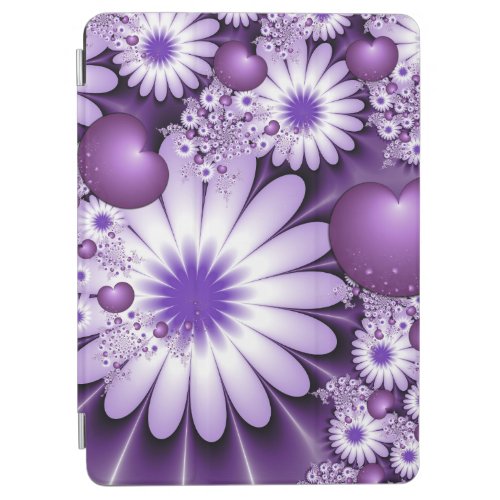 Falling in Love Abstract Flowers  Hearts Fractal iPad Air Cover