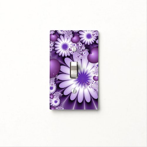 Falling in Love Abstract Flowers  Hearts Fractal Light Switch Cover