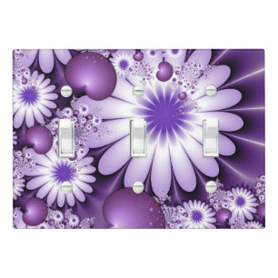 Falling in Love Abstract Flowers & Hearts Fractal Light Switch Cover