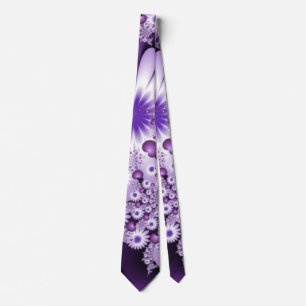 Falling in Love Abstract Flowers & Hearts Fractal Neck Tie