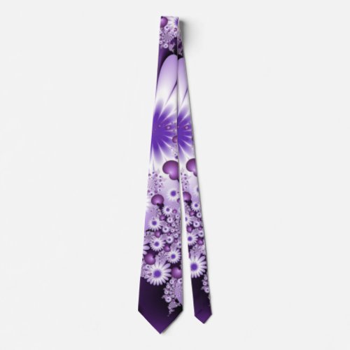Falling in Love Abstract Flowers  Hearts Fractal Neck Tie