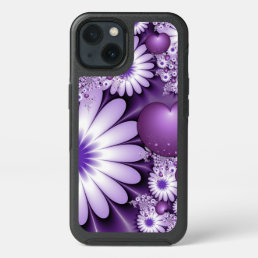 Falling in Love Abstract Flowers &amp; Hearts Fractal iPhone 13 Case