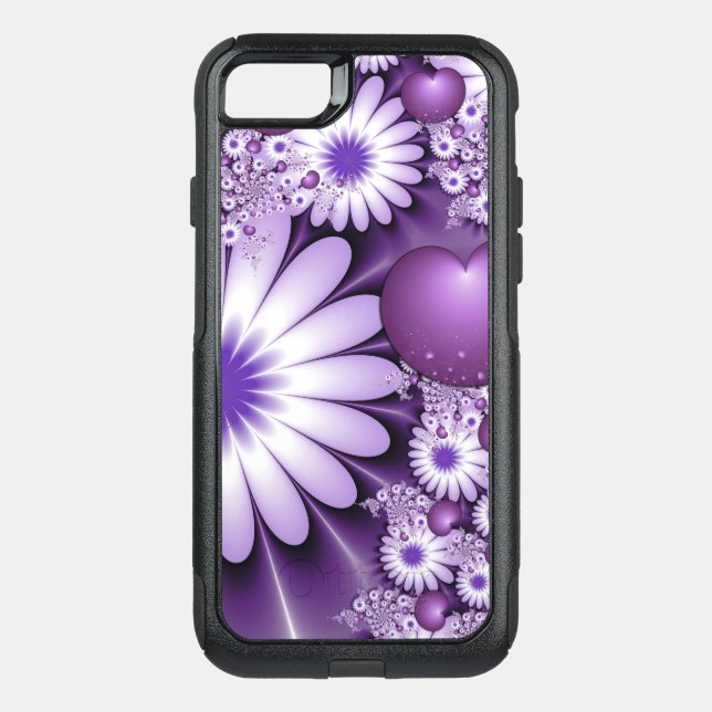 Falling in Love Abstract Flowers & Hearts Fractal Otterbox iPhone Case (Back)