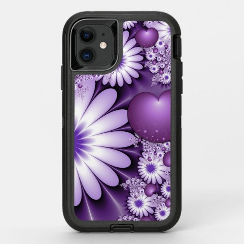 Falling in Love Abstract Flowers  Hearts Fractal OtterBox Defender iPhone 11 Case