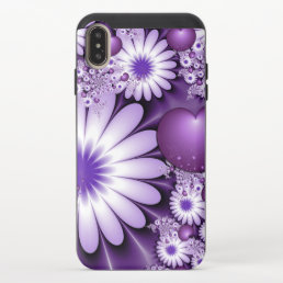 Falling in Love Abstract Flowers &amp; Hearts Fractal iPhone XS Max Slider Case