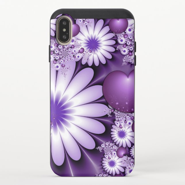 Falling in Love Abstract Flowers & Hearts Fractal Uncommon iPhone Case (Back)