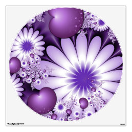 Falling in Love Abstract Flowers &amp; Hearts Fractal Wall Decal