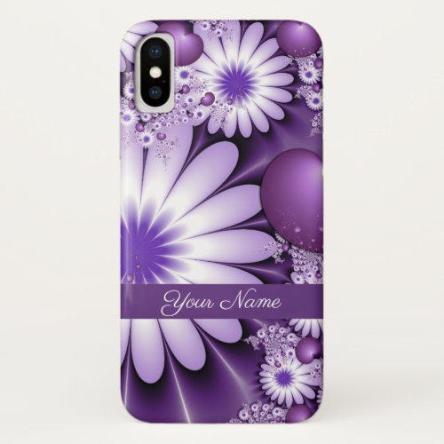 Falling in Love Abstract Flowers  Hearts Name iPhone XS Case
