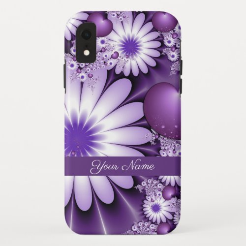 Falling in Love Abstract Flowers  Hearts Name iPhone XR Case