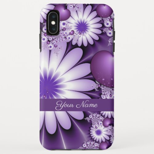 Falling in Love Abstract Flowers  Hearts Name iPhone XS Max Case