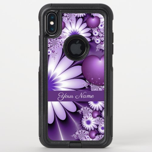 Falling in Love Abstract Flowers  Hearts Name OtterBox Commuter iPhone XS Max Case