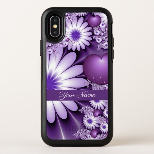 Falling in Love Abstract Flowers  Hearts Name OtterBox Symmetry iPhone XS Case