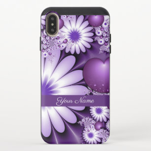 Falling in Love Abstract Flowers & Hearts Name iPhone XS Max Slider Case