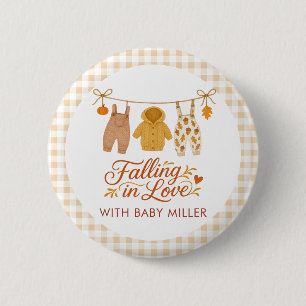 Falling in Love Autumn Baby Clothes Baby Shower Button