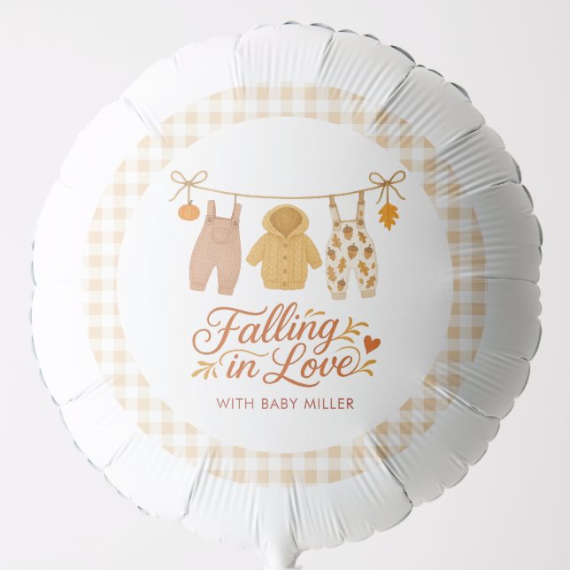 Falling in Love Autumn Baby Shower Balloon (Front)