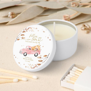 Falling In Love Autumn Baby Shower Favor  Mini Candle Favors
