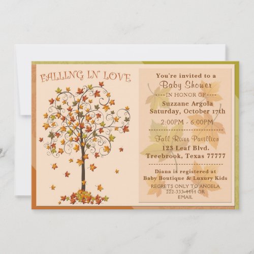 Falling In Love Autumn Baby Shower Invite