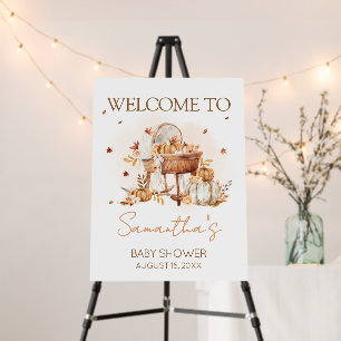 Falling in Love Autumn Baby Shower Welcome Sign