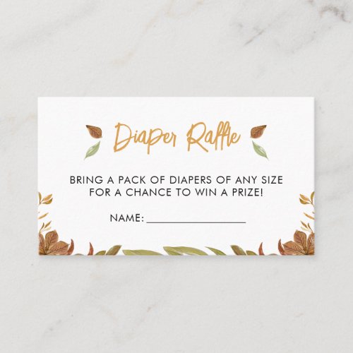 Falling in Love Baby Shower Diaper Raffle Business Card