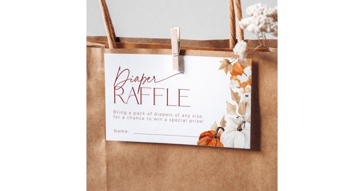 Falling Raffle Tickets Falling in Love Baby Shower Diaper Raffle Ticket Enclosure Card | Zazzle