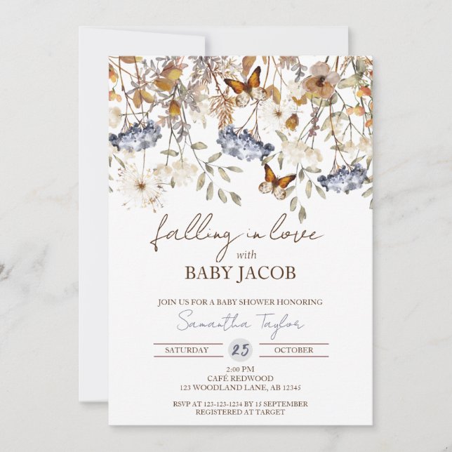 Falling in Love Baby Shower Invitation (Front)
